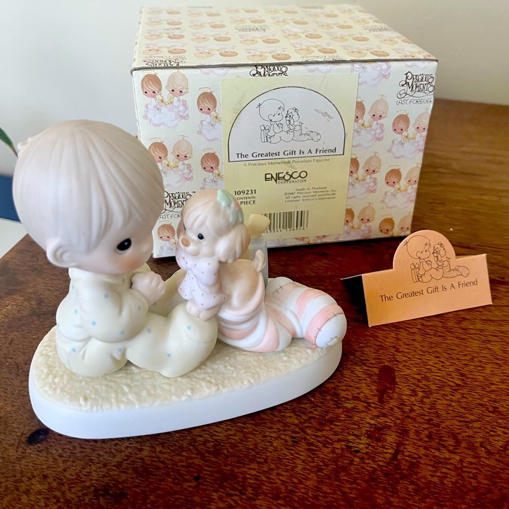 Precious moments by Anasco. The greatest gift is a friend. New in box numbered
